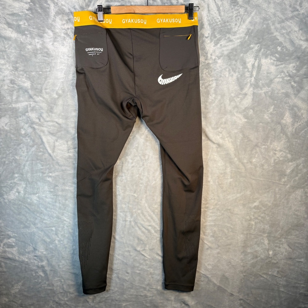Nike x Gyakusou Undercover Helix Tights Mens XL Gray Yellow Running CD7115-274 - Picture 8 of 13